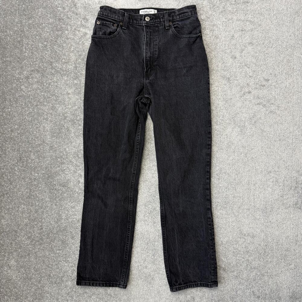 Abercrombie & Fitch Women's Straight Leg Jeans - Black Wash